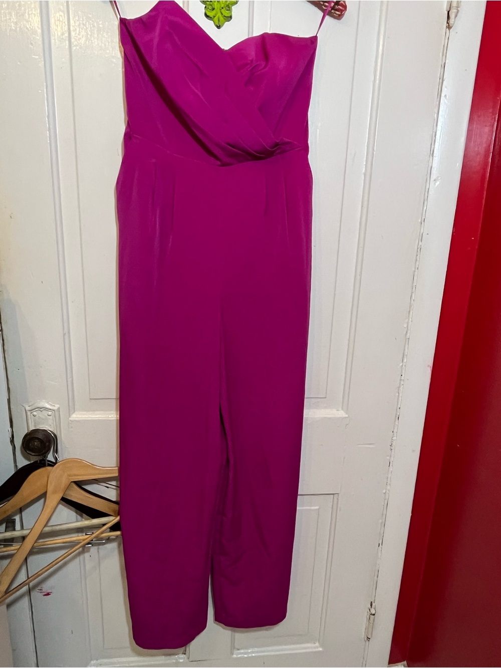 Strapless Fuchsia Jumpsuit with Sweetheart Neckline